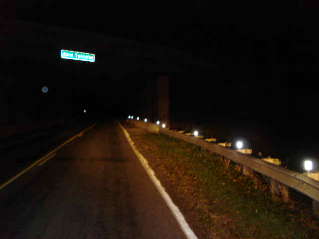 Highway & road barrier delineator at night